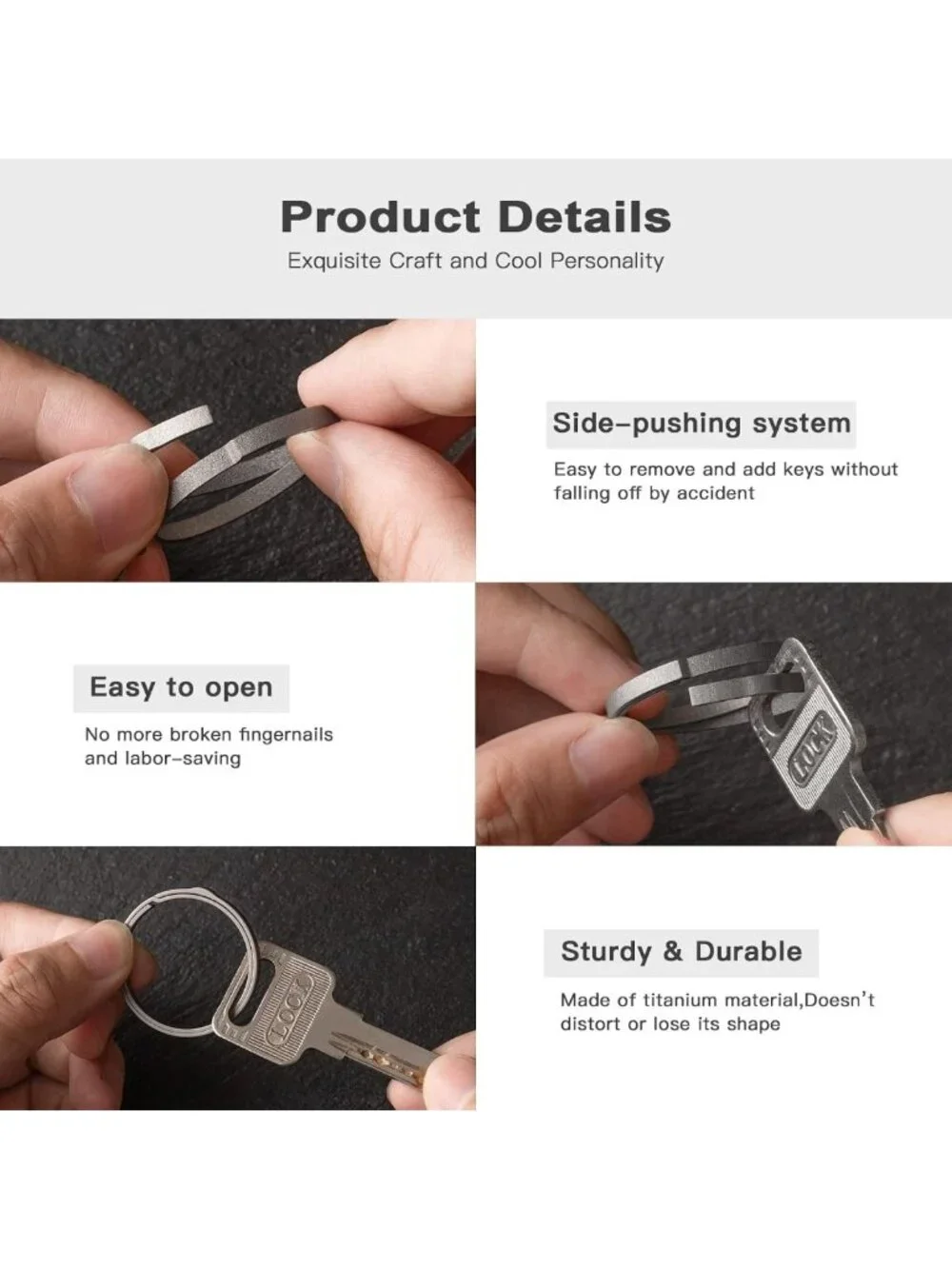 Heavy Duty Titanium Key Chain Rings - Durable, Lightweight Keyring Accessories